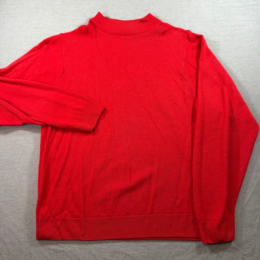 Pitlochry Knitwear Sweater Womens 16 Red Excellent‎ Lambswool Mock Neck UK Made